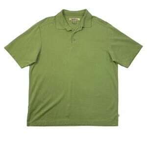Tommy Bahama Polo Shirt Mens L Large Olive Green Modal Blend Short Sleeve Golf